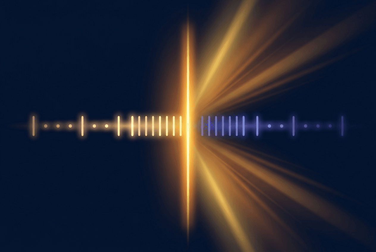 איור של ציר מספרים שמתקרב לאפס עם קרני אור מתפשטות, סמל חזותי לכך שחילוק באפס אינו מוגדר