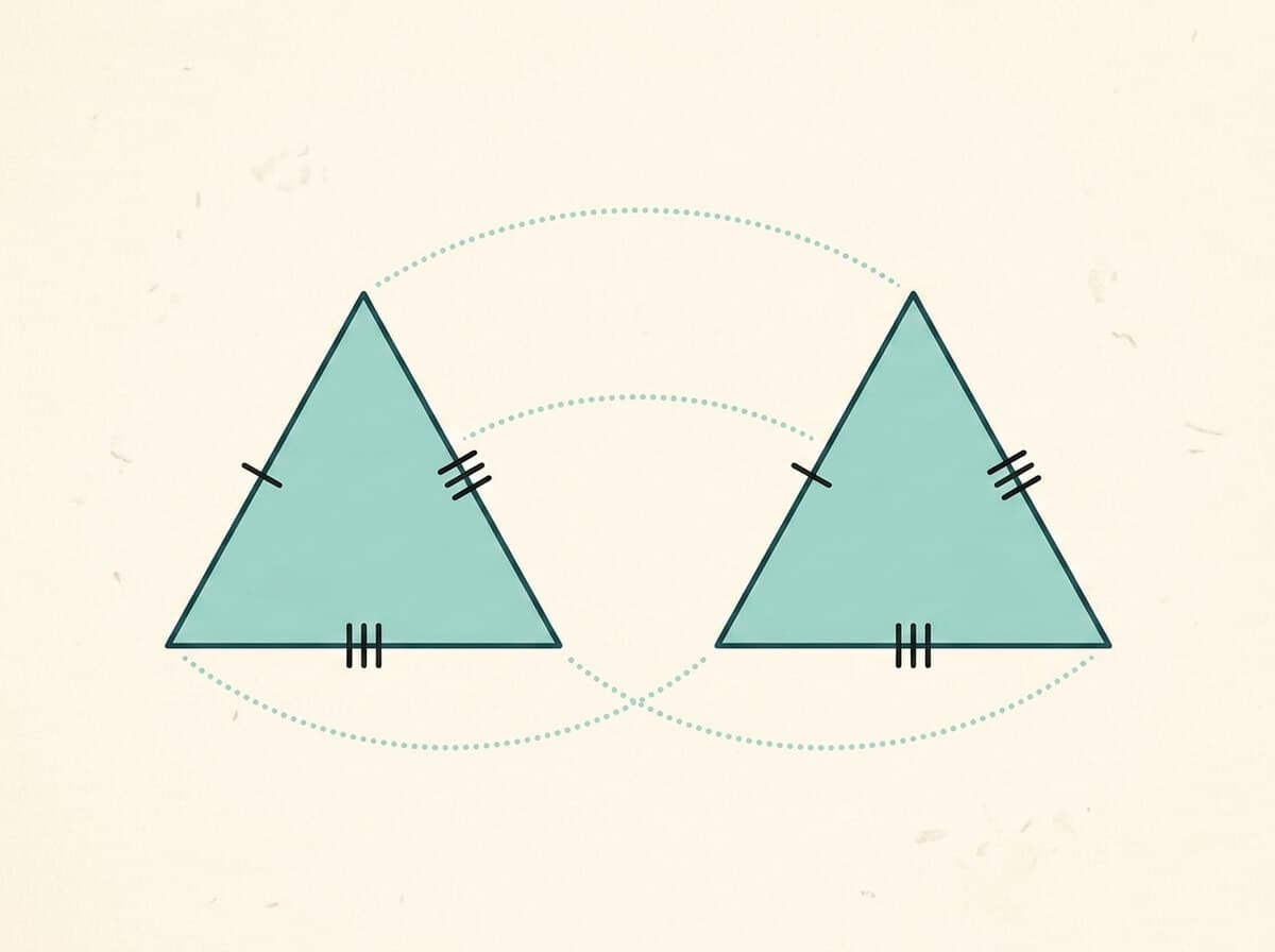 תמונה הממחישה התאמת קודקודים צלעות וזוויות במשולשים חופפים לפי סדר האותיות
