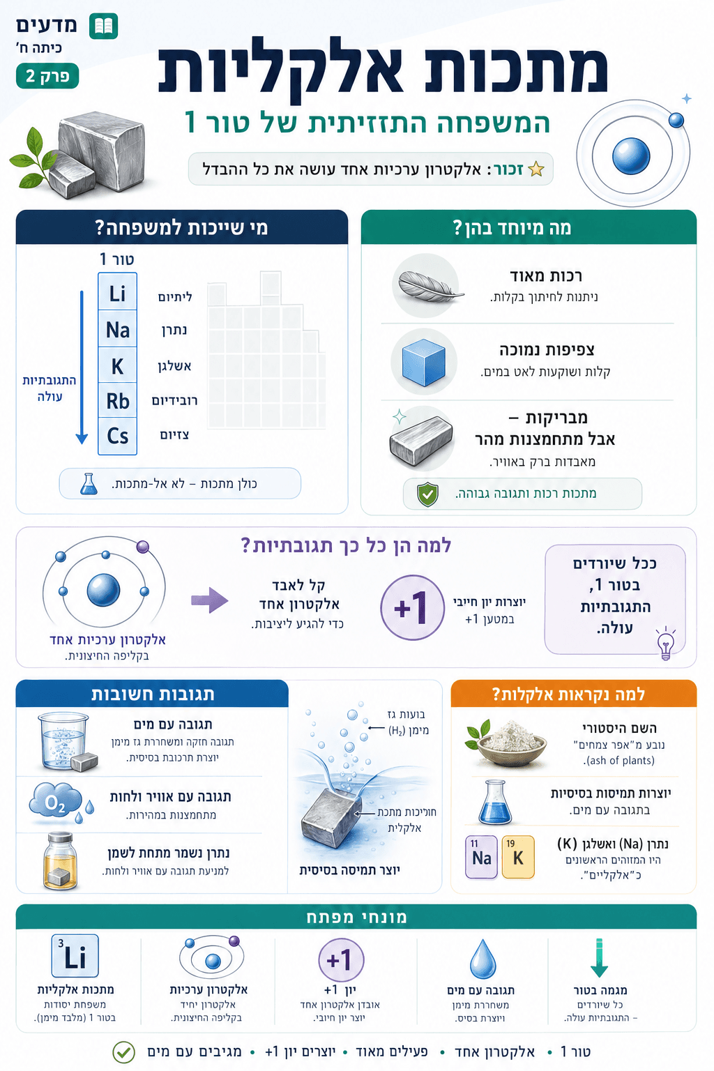 מתכות אלקליות: המשפחה התזזיתית - סיכום מלא ומפורט