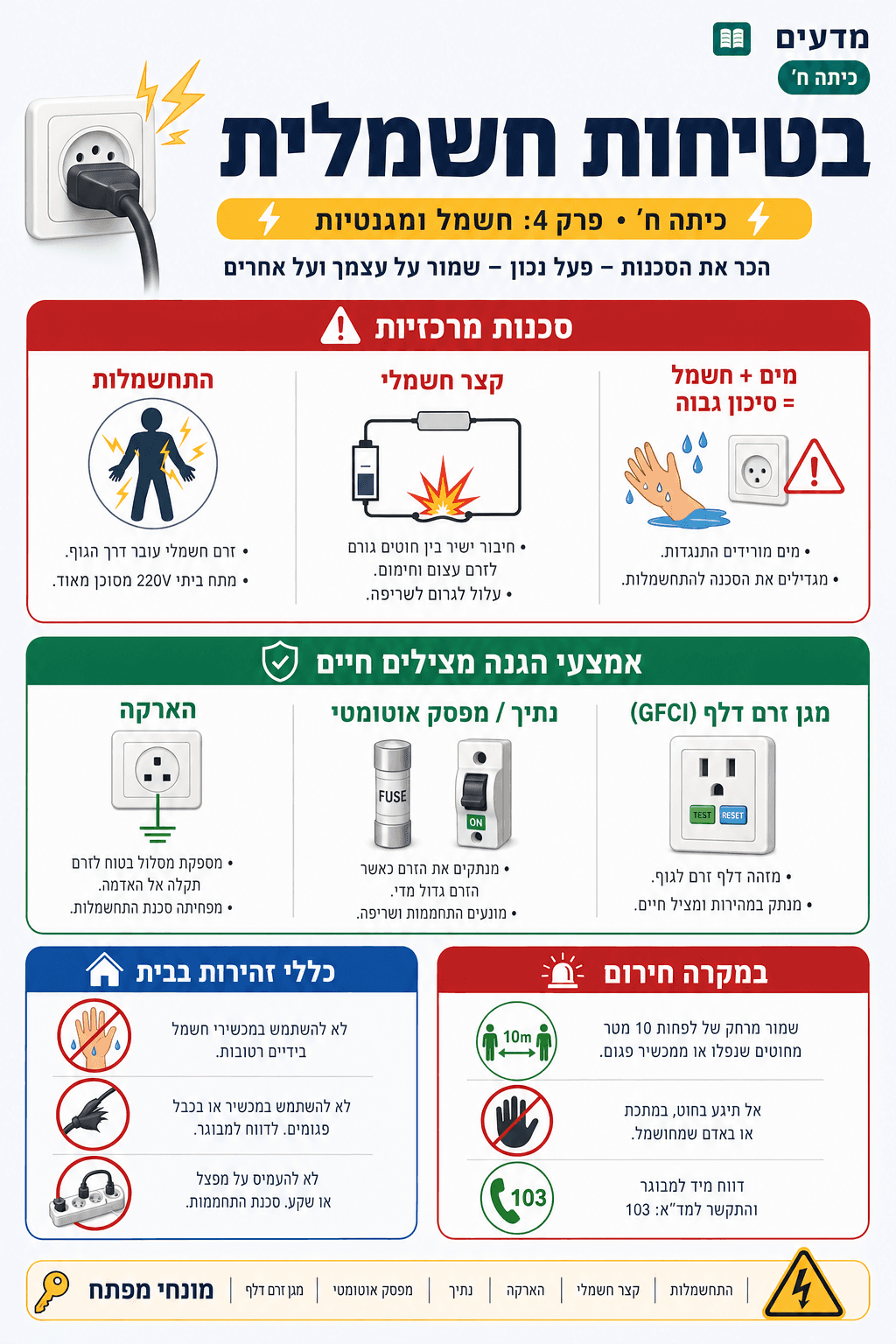 בטיחות חשמלית - סיכום מלא ומפורט