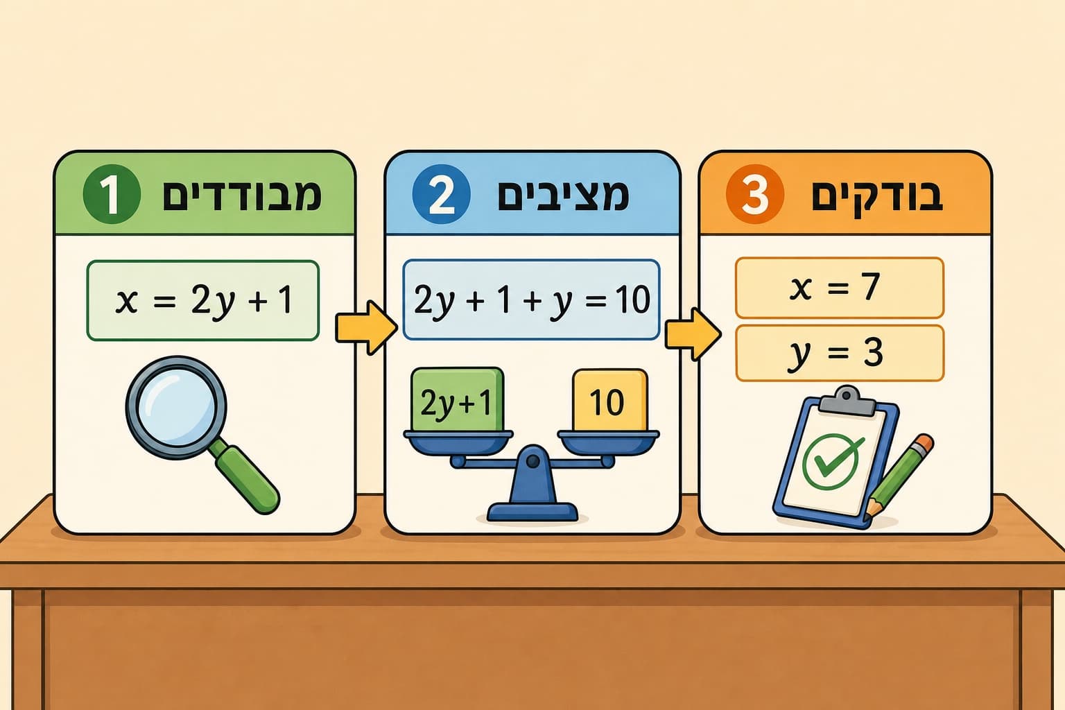 תמונה הממחישה את שיטת ההצבה כרצף של בידוד, החלפה ובדיקה