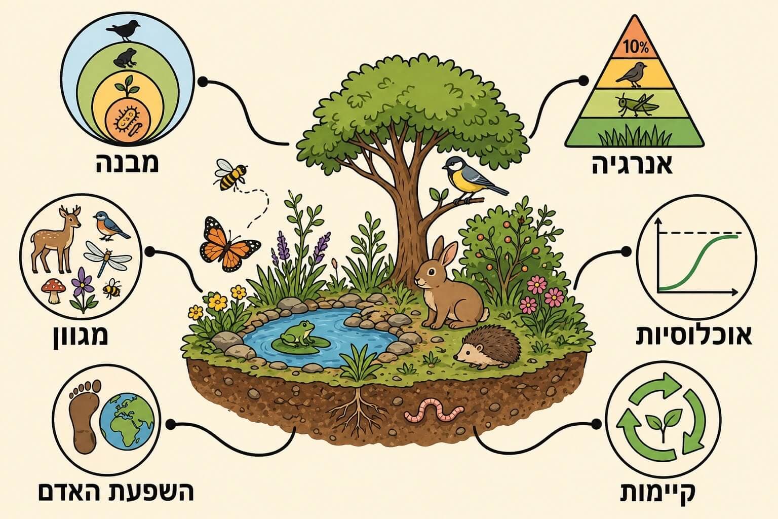 תמונה המציגה מפת חזרה לפרק מערכות אקולוגיות וקיימות